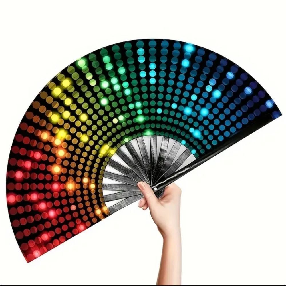 Ladies Colorful Dotted Hand Fan